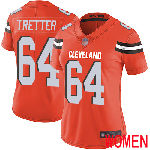 Cleveland Browns JC Tretter Women Orange Limited Jersey #64 NFL Football Alternate Vapor Untouchable